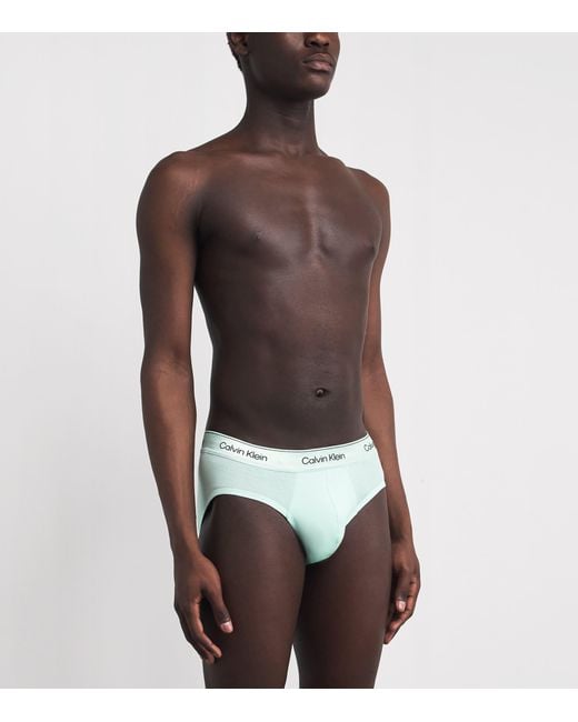Calvin Klein Green Stretch-Cotton Icon Star Hip Briefs for men