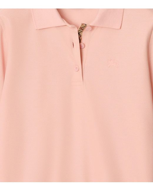 Burberry Pink Cotton Ekd -Embroidered Polo Shirt for men