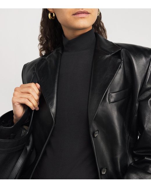 FRAME Black Modal Ribbed Rollneck Sweater