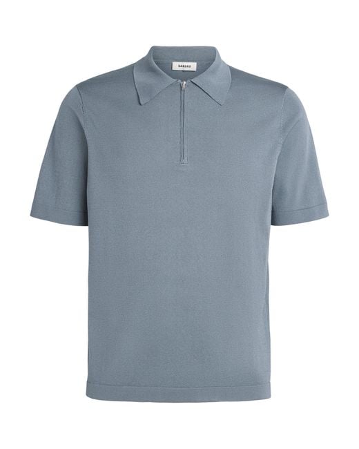 Sandro Blue Zip-Up Polo Shirt for men