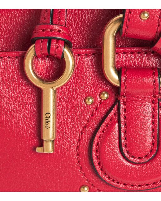 Chloé Red Small Leather Paddington Top-Handle Bag