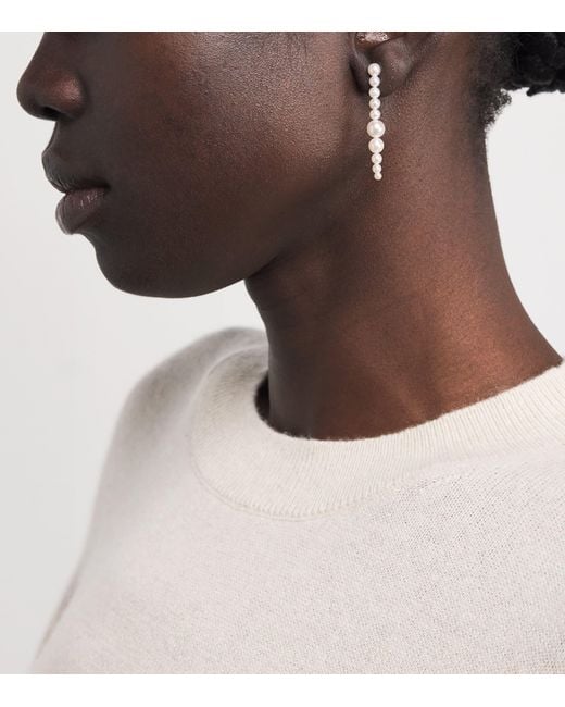 Sophie Bille Brahe White And Pearl Sienna Moon Earrings