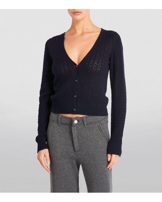Barrie Blue Cashmere Summer Lace Cardigan