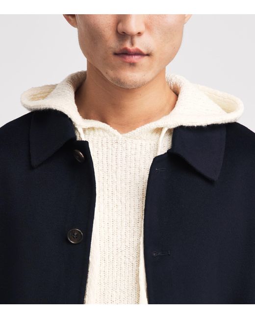 Commas White Cotton Knit Hoodie for men