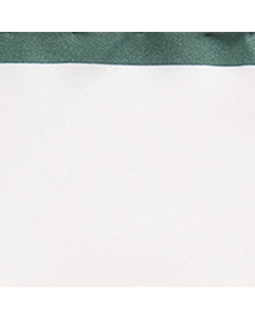 Isaia Green Silk Logo Pocket Square for men