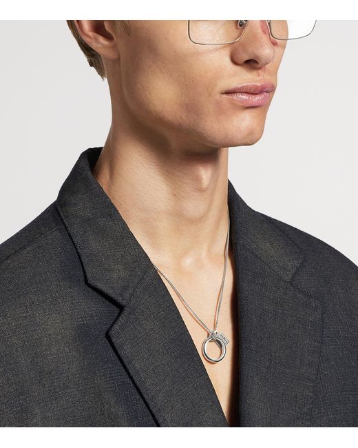 Balenciaga White Saint-Germain Ring Necklace for men