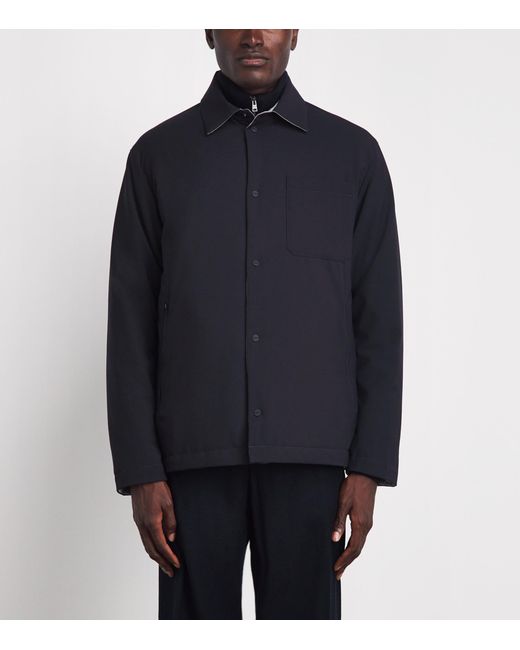 Herno Blue Reversible Shacket for men