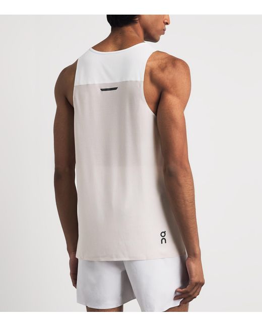 On Shoes White Performance Tank Top for men