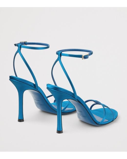 Jimmy Choo Blue 1998 Leo 100 Satin Heeled Sandals