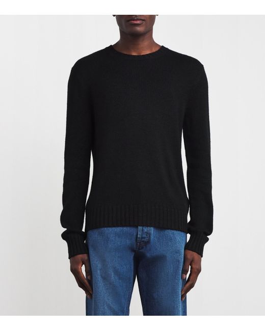 Ralph Lauren Black Silk-Linen Crew-Neck Sweater for men