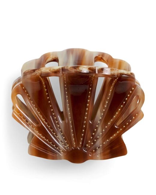 Zimmermann Brown Acetate Shell Clasp Hair Clip