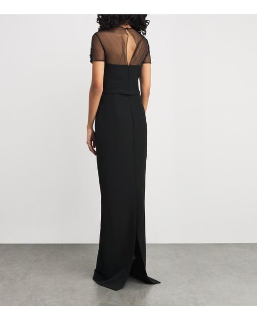 Safiyaa Black Crepe Embellished Solani Gown