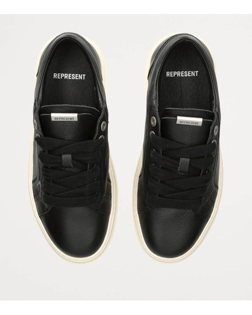 Represent Black Tumbled Leather Htn Sneakers for men