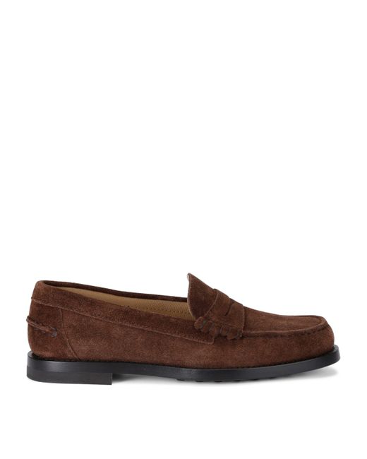 Tod's Brown Suede Penny Loafers