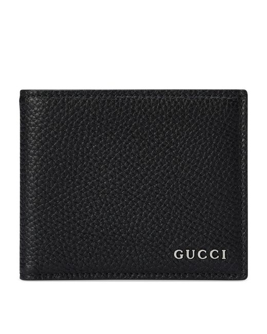Gucci Black Leather Logo Bifold Wallet for men