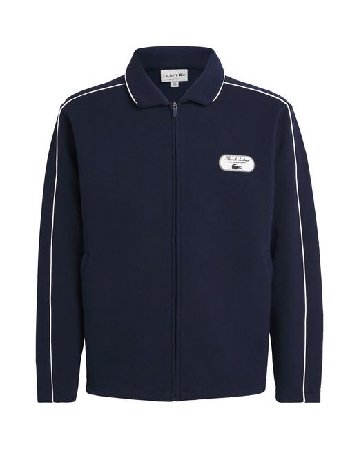 Lacoste Blue Tennis Heritage Zip-Up Sweatshirt for men