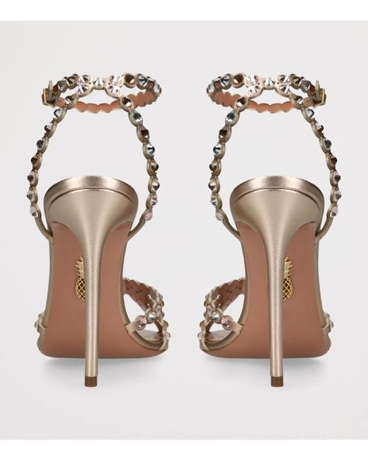 Aquazzura Metallic Leather Tequila Sandals 105