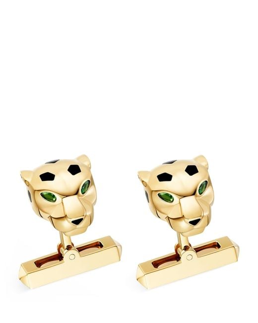 Cartier Metallic Tsavorite And Lacquer Panthère De Cufflinks for men