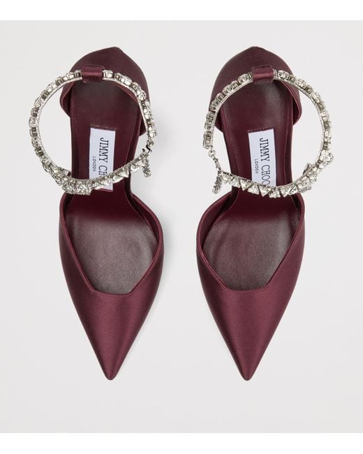 Jimmy Choo Purple Stevie 100 Satin Pumps