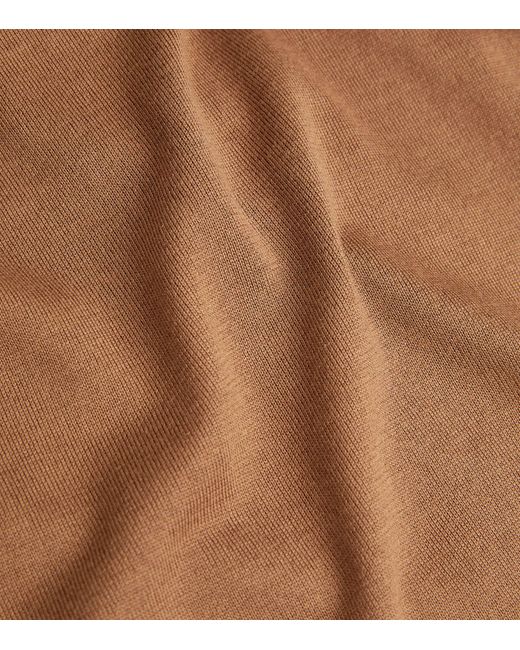Giorgio Armani Brown Silk-blend Short-sleeve Sweater for men