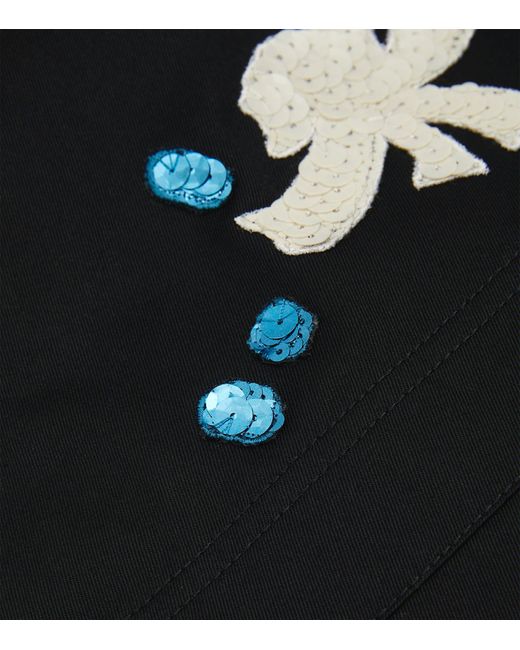 Weekend by Maxmara Black Cotton Embellished Jacket
