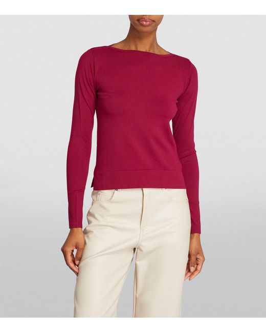 MAX&Co. Red Boat-neck Sweater