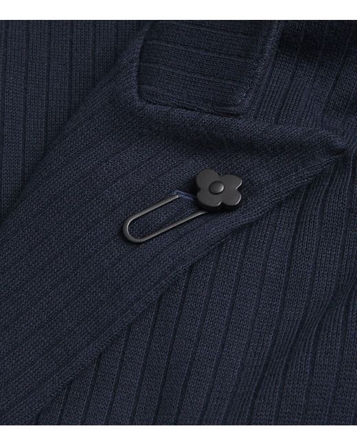Lardini Blue Cotton Double-Breasted Blazer for men