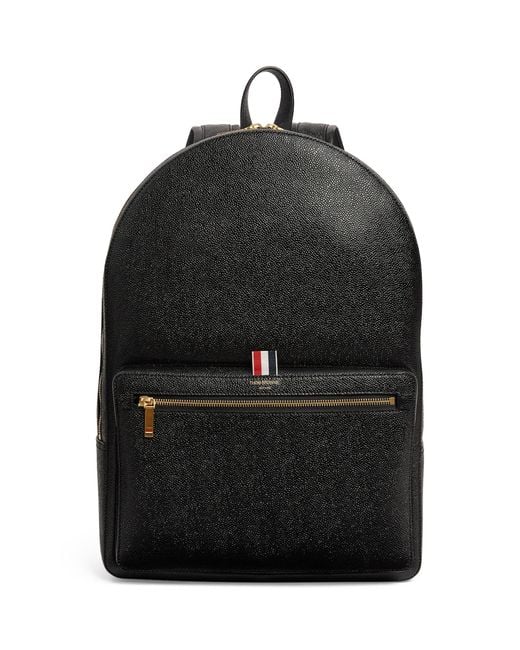 Thom Browne Black Leather Backpack for men