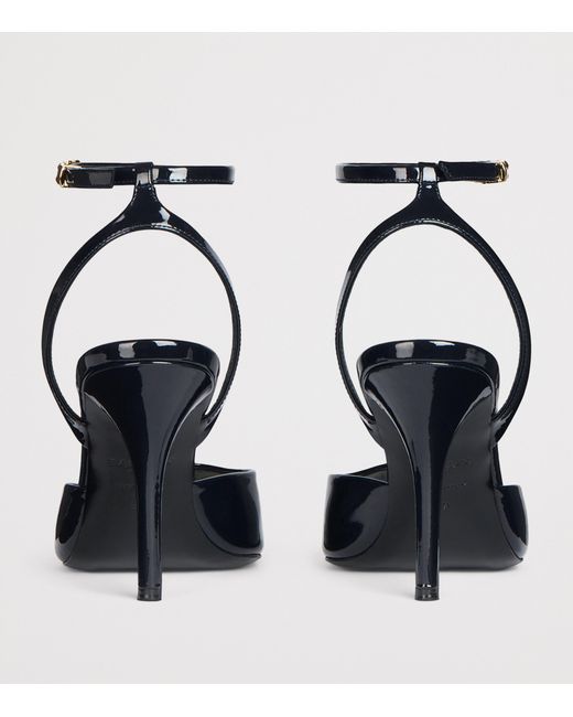 Balmain Blue Patent Leather Strappy Pumps 95