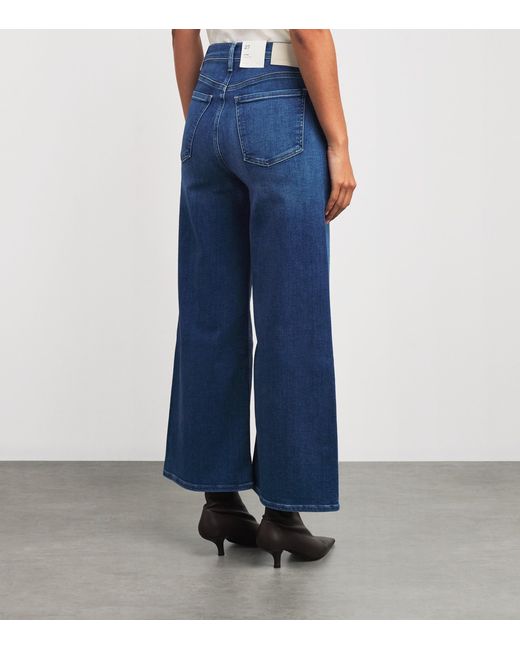 Citizens of Humanity Blue Cropped Lyra Wide-Leg Jeans