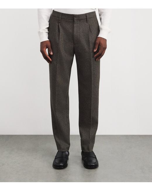 Rag & Bone Gray Wool Pleated Wide-Leg Trousers for men