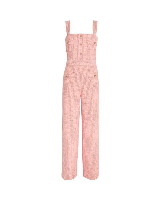 Maje Pink Tweed Jumpsuit