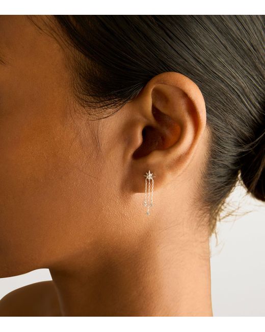 Astrid & Miyu White And Topaz Shooting Star Earrings