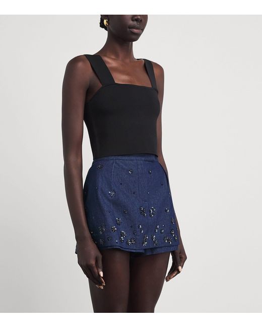 Maje Black Square-Neck Crop Top