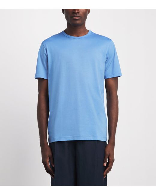 Sunspel Blue Supima Cotton Classic T-Shirt for men