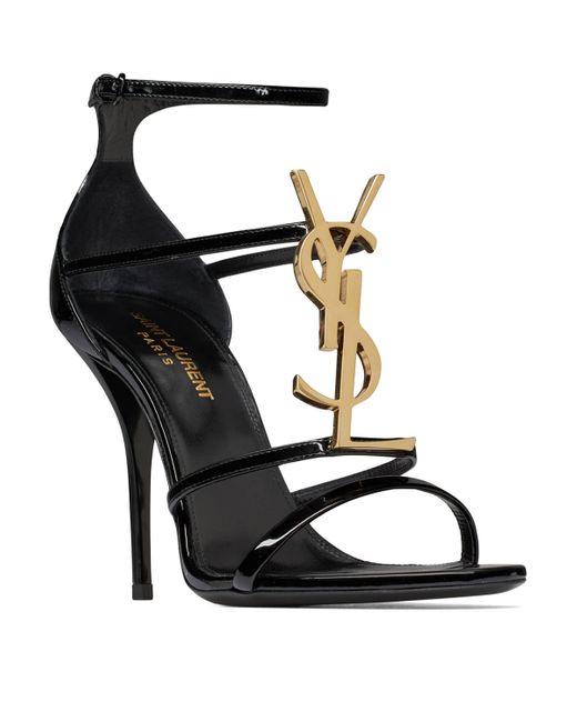 Saint Laurent Black Leather Cassandra Sandals 110