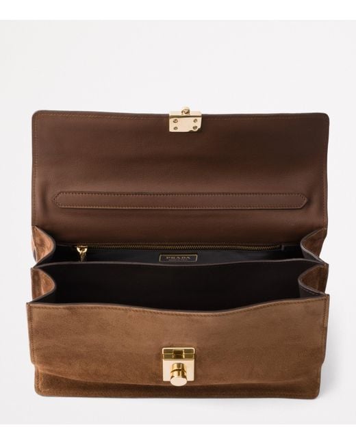 Prada Brown Medium Suede Shoulder Bag