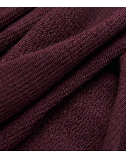 Maje Purple Wool-Silk Rollneck Sweater