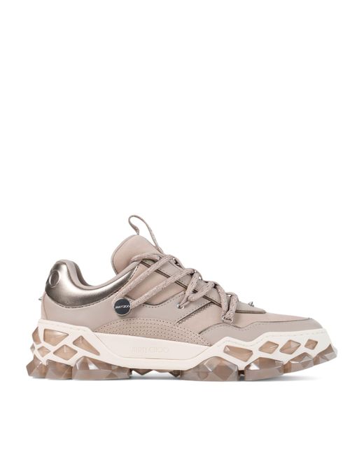 Jimmy Choo Pink Diamond X Leather Sneakers