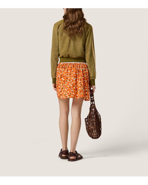 Miu Miu Green Waxed Suede Stripe Track Jacket