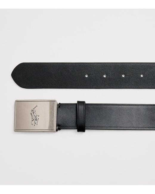 Polo Ralph Lauren Gray Leather Polo Pony Belt for men