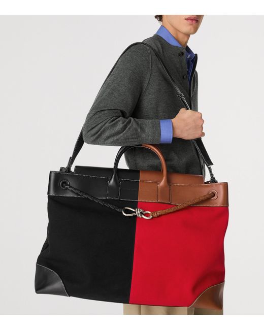 Bottega Veneta Red Large Canvas Andiamo Voyager Holdall for men
