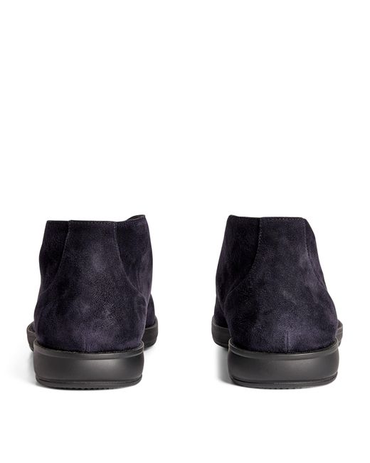 Brioni Blue Suede Ankle Boots for men