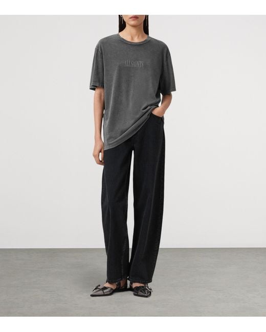 AllSaints Gray Organic Cotton Wings T-Shirt