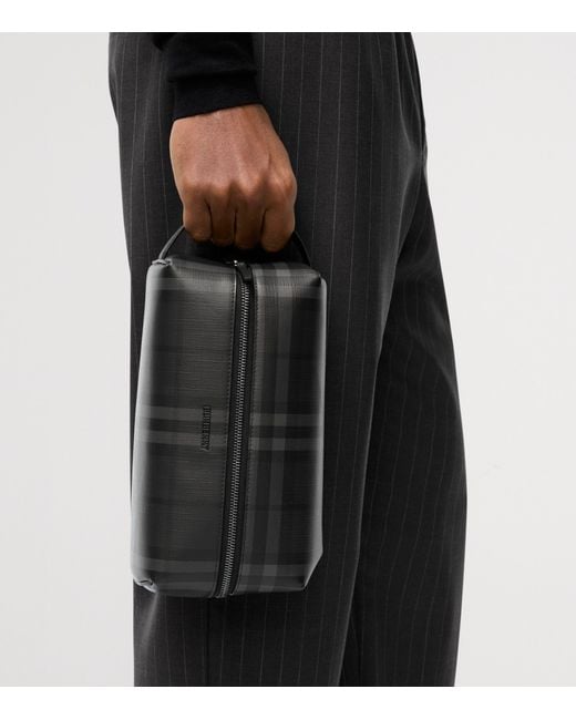 Burberry Black City Check Zip Pouch for men