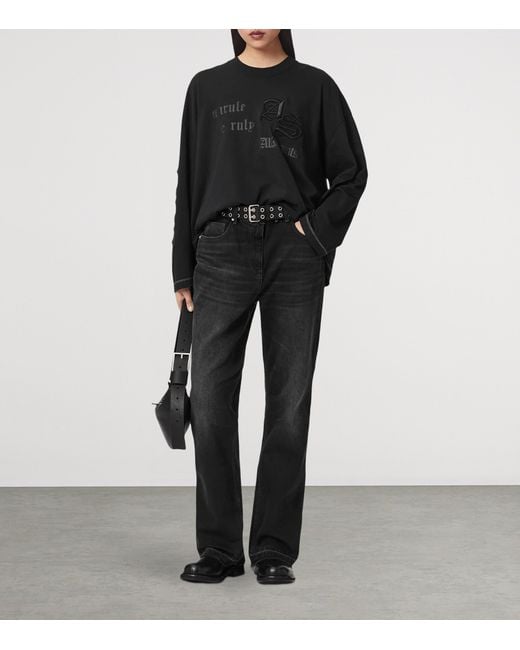 AllSaints Blue Bootcut Fable Mid-Rise Jeans