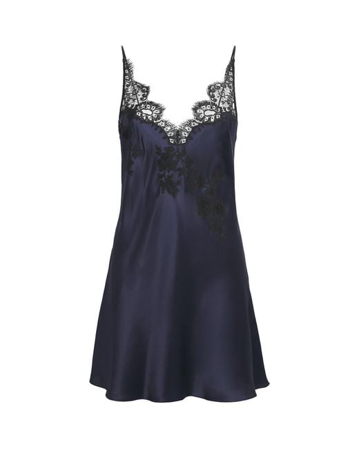 Carine Gilson Blue Silk Babydoll Julia Slip Dress