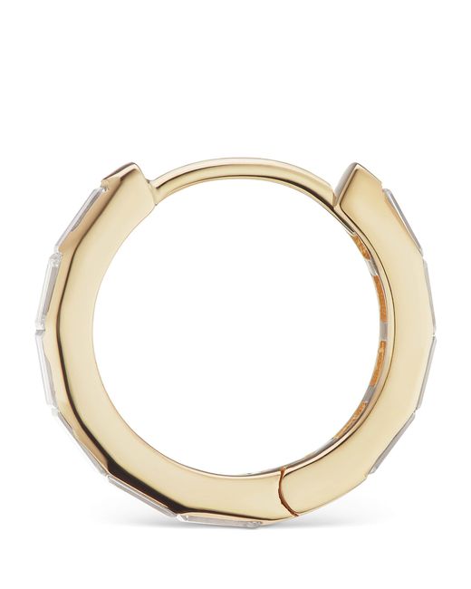 Maria Tash Metallic Invisible Set Baguette Diamond Eternity Hoop Earring