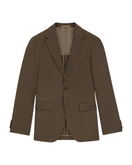 Boss Brown Wool-Mohair Straight Fit Blazer for men