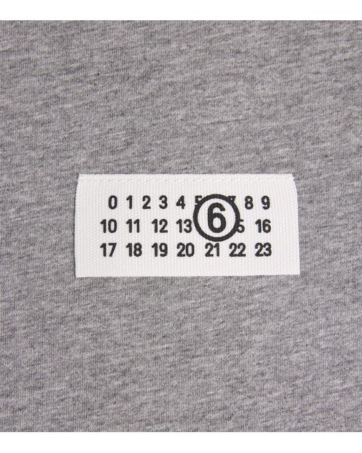 MM6 by Maison Margiela Gray Cotton Numeric Tab T-Shirt for men